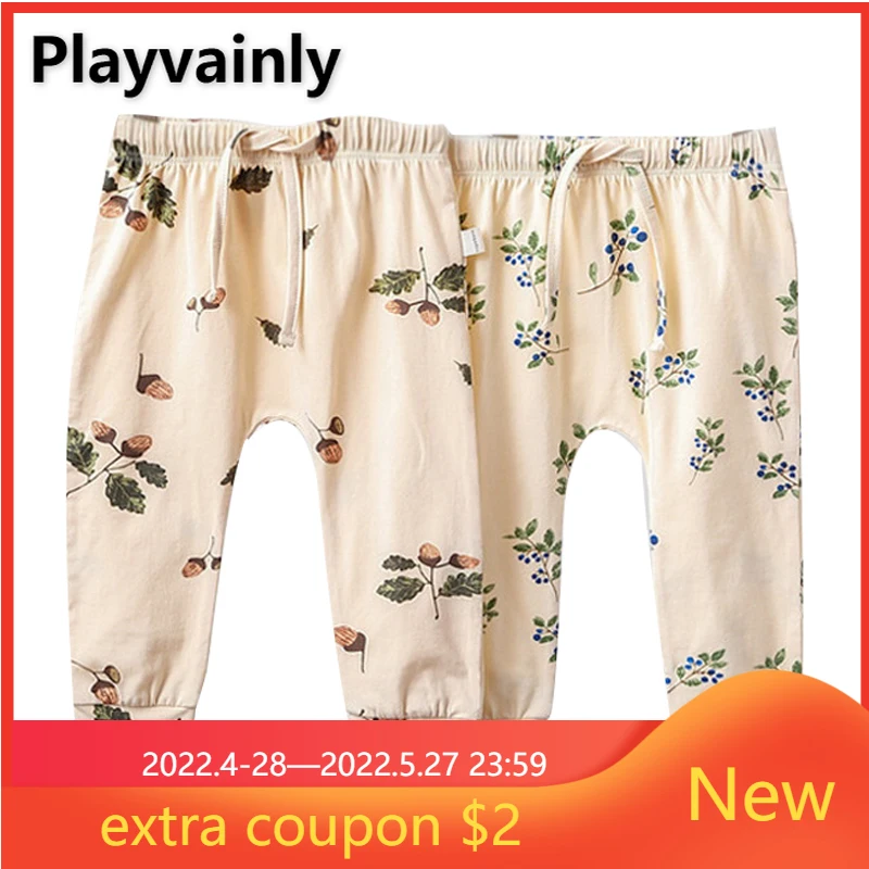 

Новинка, летние брюки для маленьких девочек с эластичным поясом, брюки с защитой от комаров, BlackBerry, грибов, черники, Pinecone, E2724