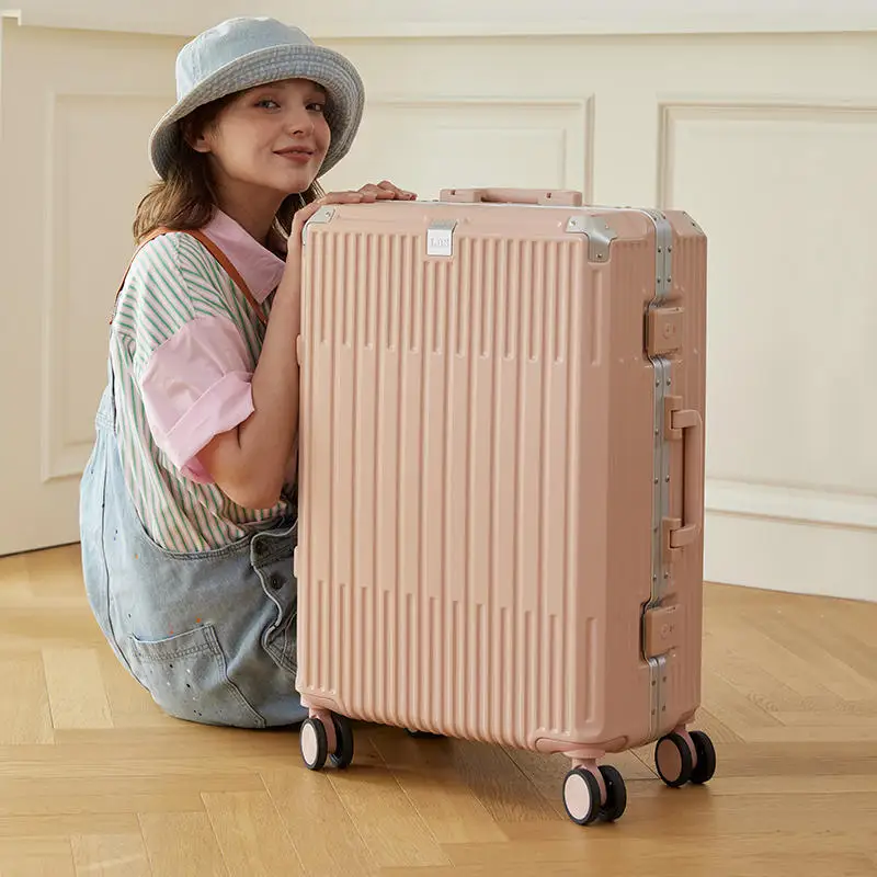 

Fashion Luggage Boys Suitcase Female carry on password pull rod box trolley Aluminum frame boarding travel Box S15140-S15154 Dn