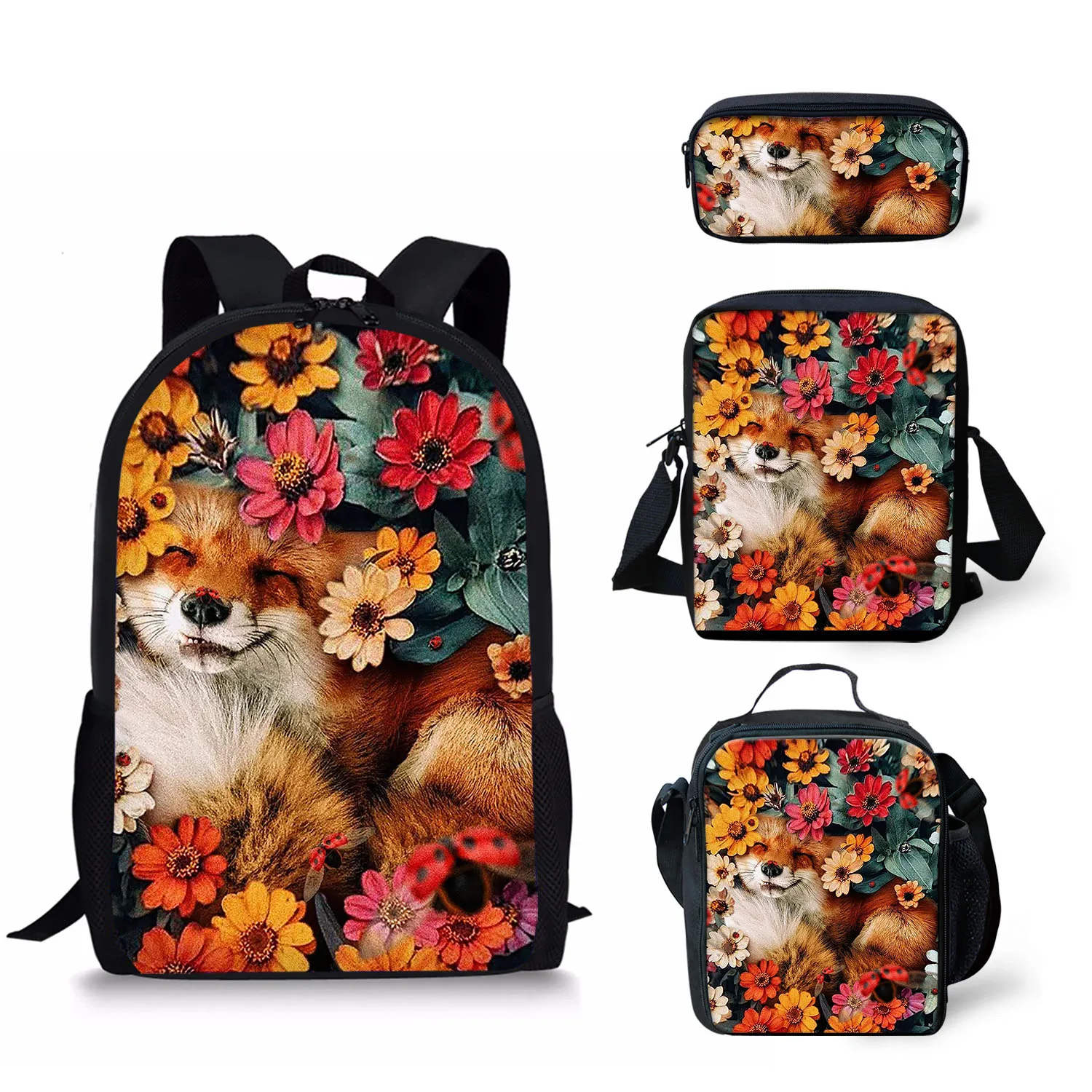 ADVOCATOR Animal Flower Pattern School Bags Girls 4Pcs/Set Pretty Children's Backpack Waterproof Student Rucksack Free Shipping