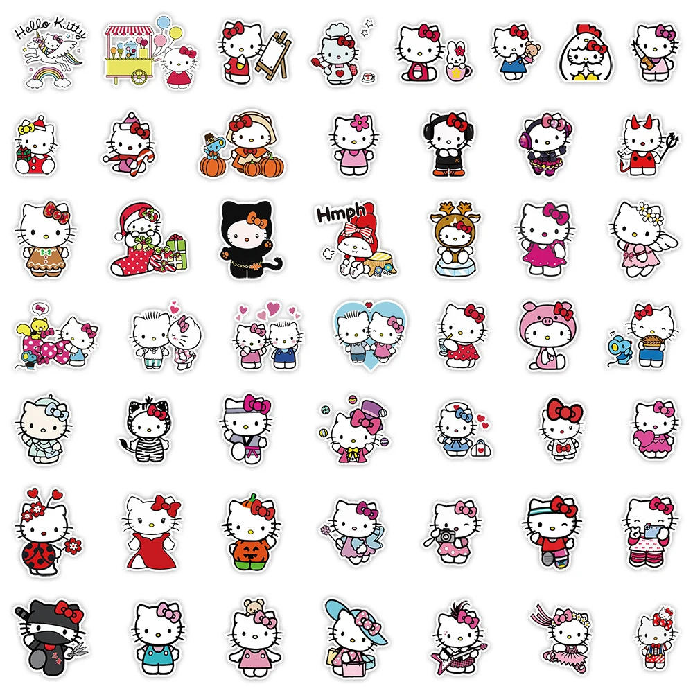 10/30/50 шт. кавайные аниме наклейки Hello Kitty милые детские с героями мультфильмов Sanrio