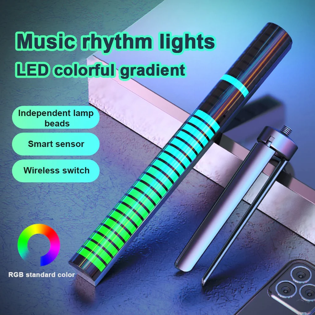 

Music Rhythm Pickup Light Rechargeable RGB Colorful Strip Holiday Bar Car TV Movie Table Atmosphere Night Lamp