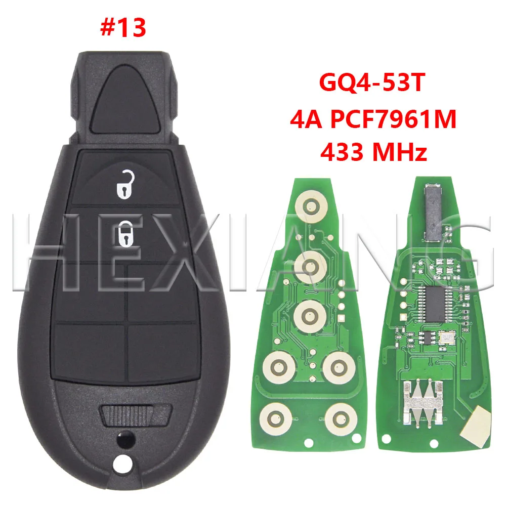 

HE 4A PCF7961M 433 МГц Автомобильный дистанционный ключ GQ4-53T для Jeep Cherokee Sport KL Dodge RAM Chrysler Town & Country 2014+