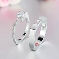 hoyon wedding zirconium 925 silver color ring closed simple men and women couples ring valentines day gift 1 real free shipping