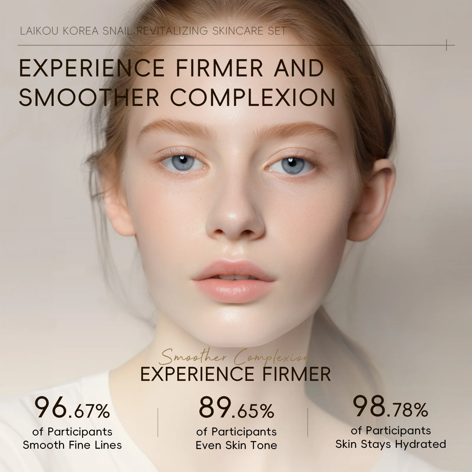 Фото LAIKOU Уход за кожей улитки, пятисекционный очищающий гель для лица, тонер-эссенция, крем для глаз, крем-эссенция, улучшение эластичности №4