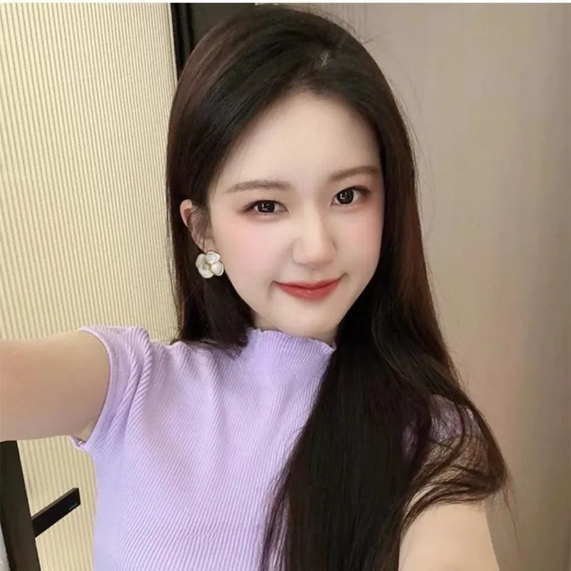 EcoChic Zhao Lusi Same Sle Французские элегантные серьги в стиле ретро с изящной камелией и