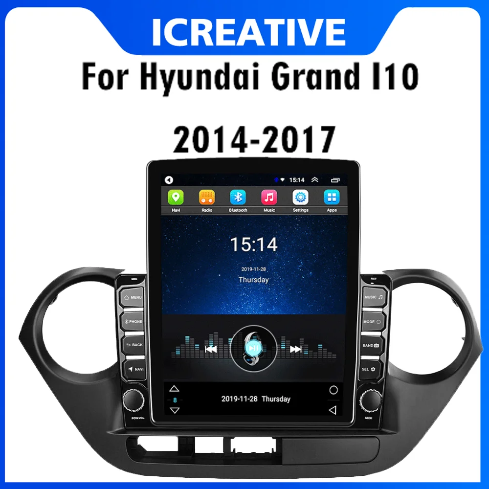

4G Carplay 2 Din 9.7" Tesla Screen Car Multimedia Player Autoradio For Hyundai Grand I10 2014-2017 GPS Navigator Android Stereo