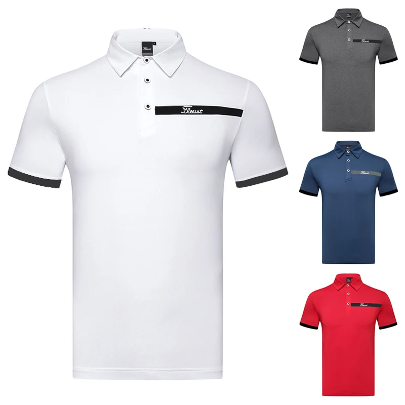 

Golf clothing men's outdoor sports leisure sweat wicking quick drying breathable polo shirt summer thin top