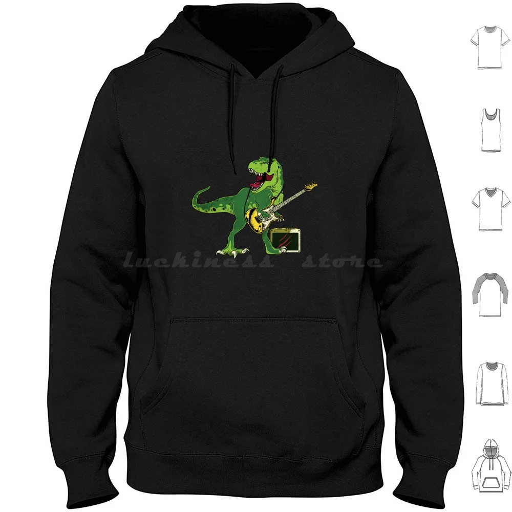 

Детская хлопковая толстовка T-Rex с гитарой, с длинным рукавом