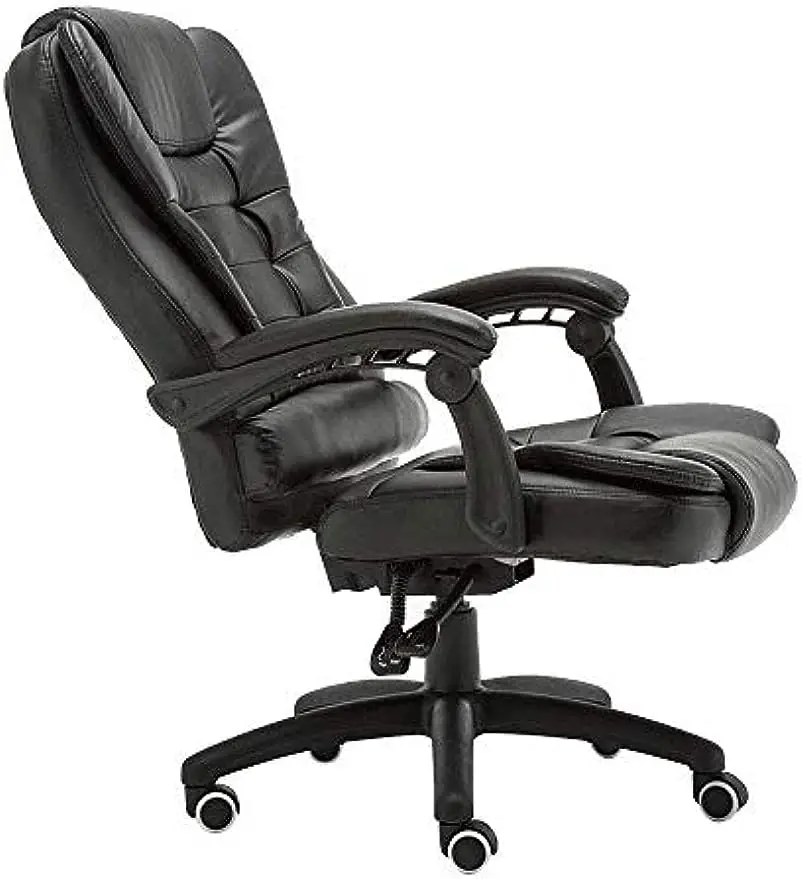 

Executive Office Chair Reclining Swivel Chair Engineering Curved Handrail Leather Material Thick Backrest for Office