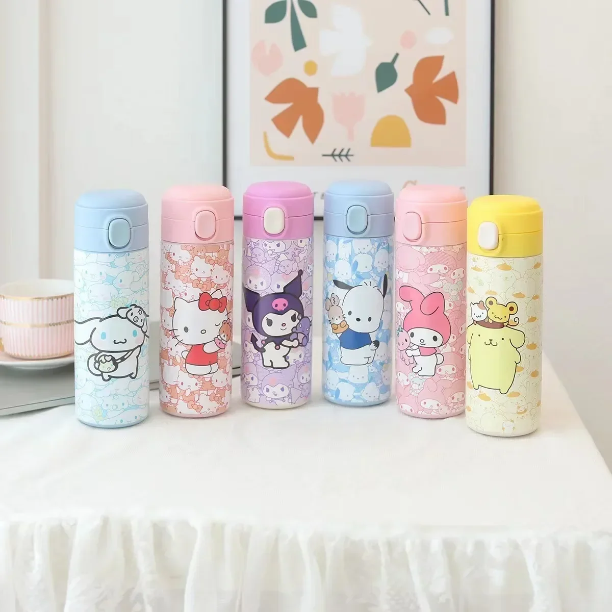 MINISO 420 мл Kawaii Sanrio Hello Kitty Cup Kuromi Cinnamoroll термос аниме милый студенческий напиток вода
