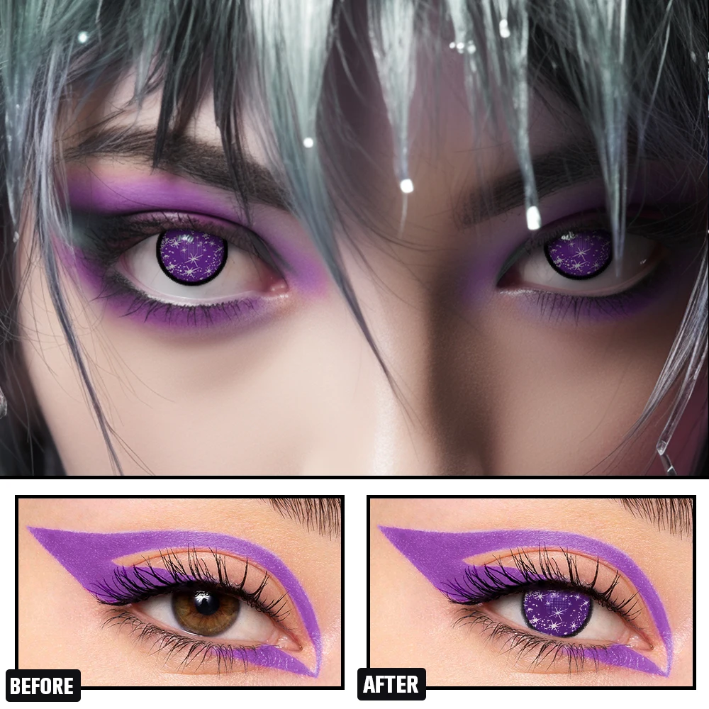 VISUASHOW Косплей Аниме контактные линзы для глаз половина года Хэллоуин маскарад
