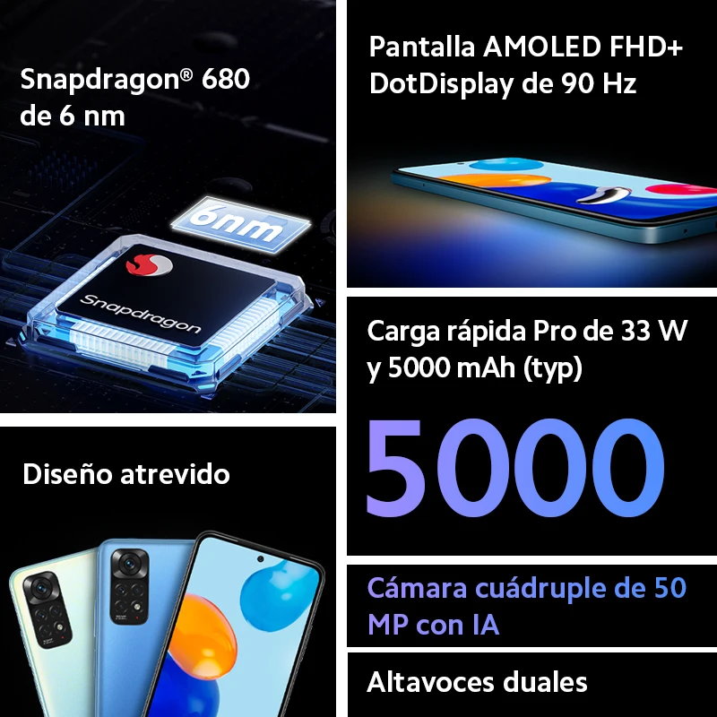 Official | Redmi Note 11, 4+128GB, AMOLED 90HZ，50MP, smartphone, 33W fast charger