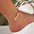 Женская мода, персонализированное имя, ножной браслет, ювелирные изделия из нержавеющей стали, индивидуальная именная табличка, ножная цепочка, повседневные аксессуары для ношения