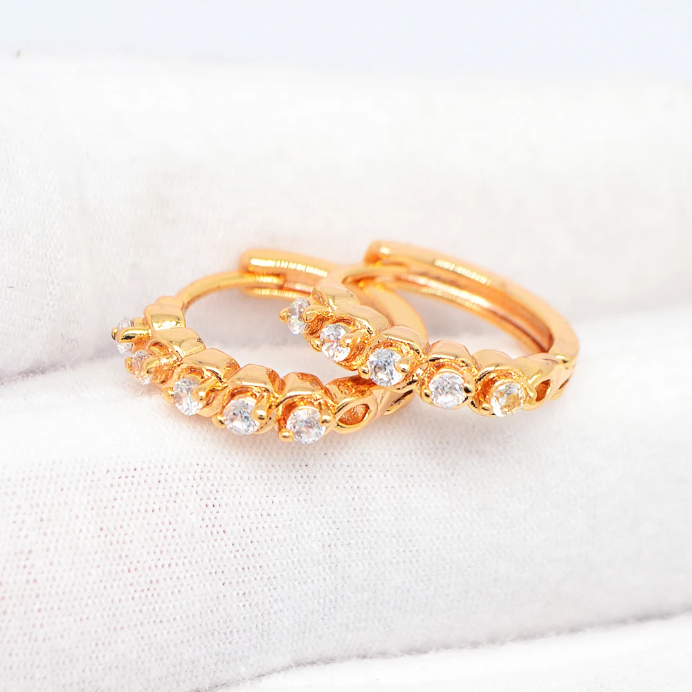 Высокое качество золотого цвета модные многоцветные CZ женские обручи висячие