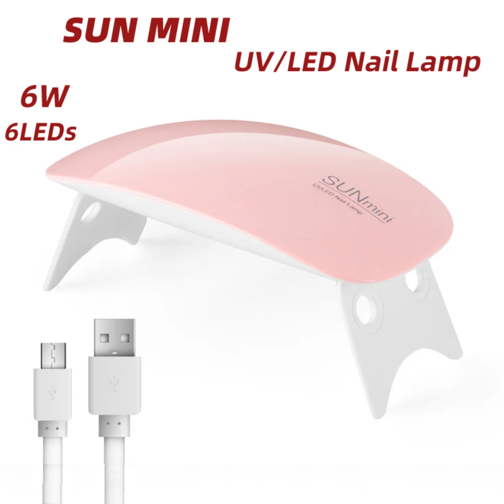 

MINI Nail Dryer Led UV Lamp Portable Nail Dryer Machine 6 LED Home Use Nail lamp for Drying Nails Polish Varnish with USB Cable