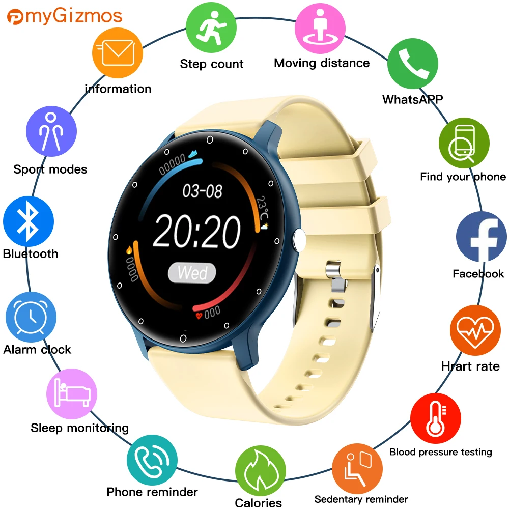 

Smart Watch Men's Smart Monitoring Heart Rate Tracker Sports Fitness Watch Waterproof Bluetooth for Phone Android