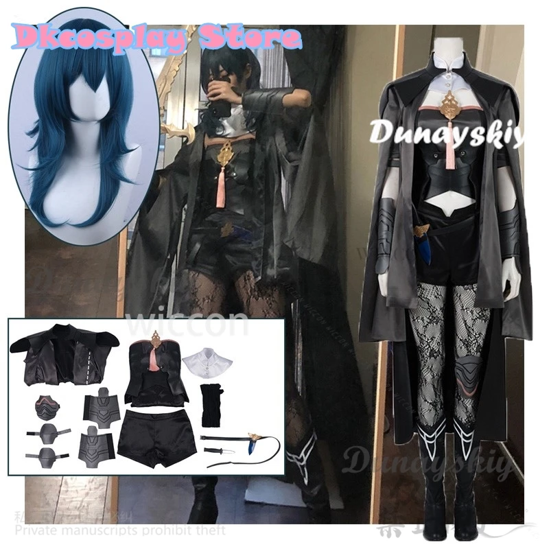 Anime Game Fire Emblem: Three Houses Cosplay Costume Beres Uniform Suit Blue Green Hair Wigs Shoes Women Outfit Halloween Cos