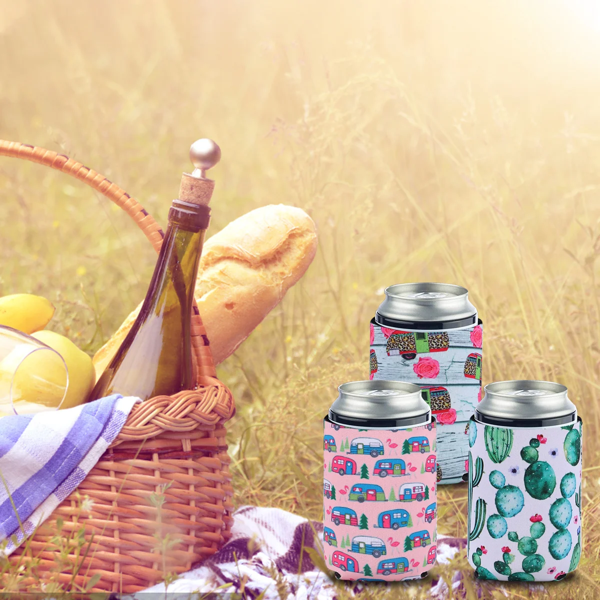 

Sleeve Beer Can Cover Insulated Cup Bottle Drink Drinks Ice Set Coolerbeverage Easy Tumbler Pouch Portable Caddies Reusable
