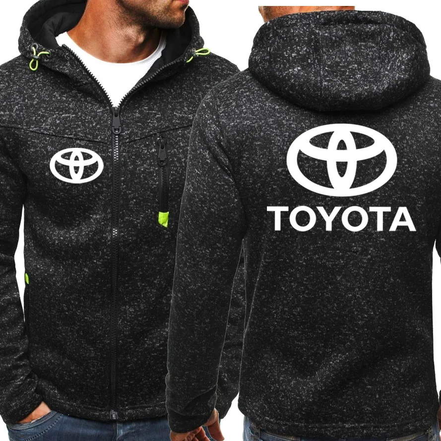 

Новинка весна-осень Мужская модная толстовка с логотипом Toyota Повседневный флисовый Кардиган с длинным рукавом хип-хоп Harajuku куртка с капюшо...