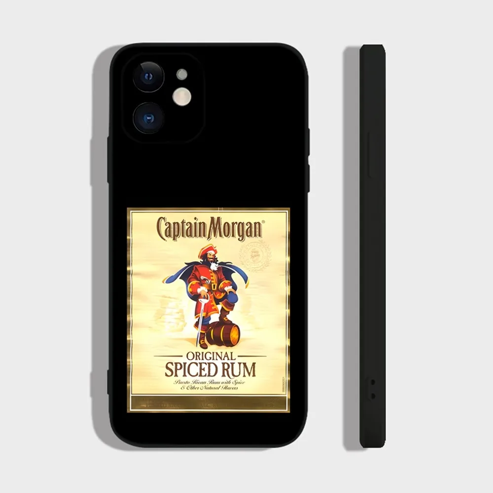 Alcohol Pirate Captain Morgan Rum Phone Case For iPhone 16 15 14 13 12 11 Plus Pro Max XR XS X 7 8 SE Mini Silicone Soft