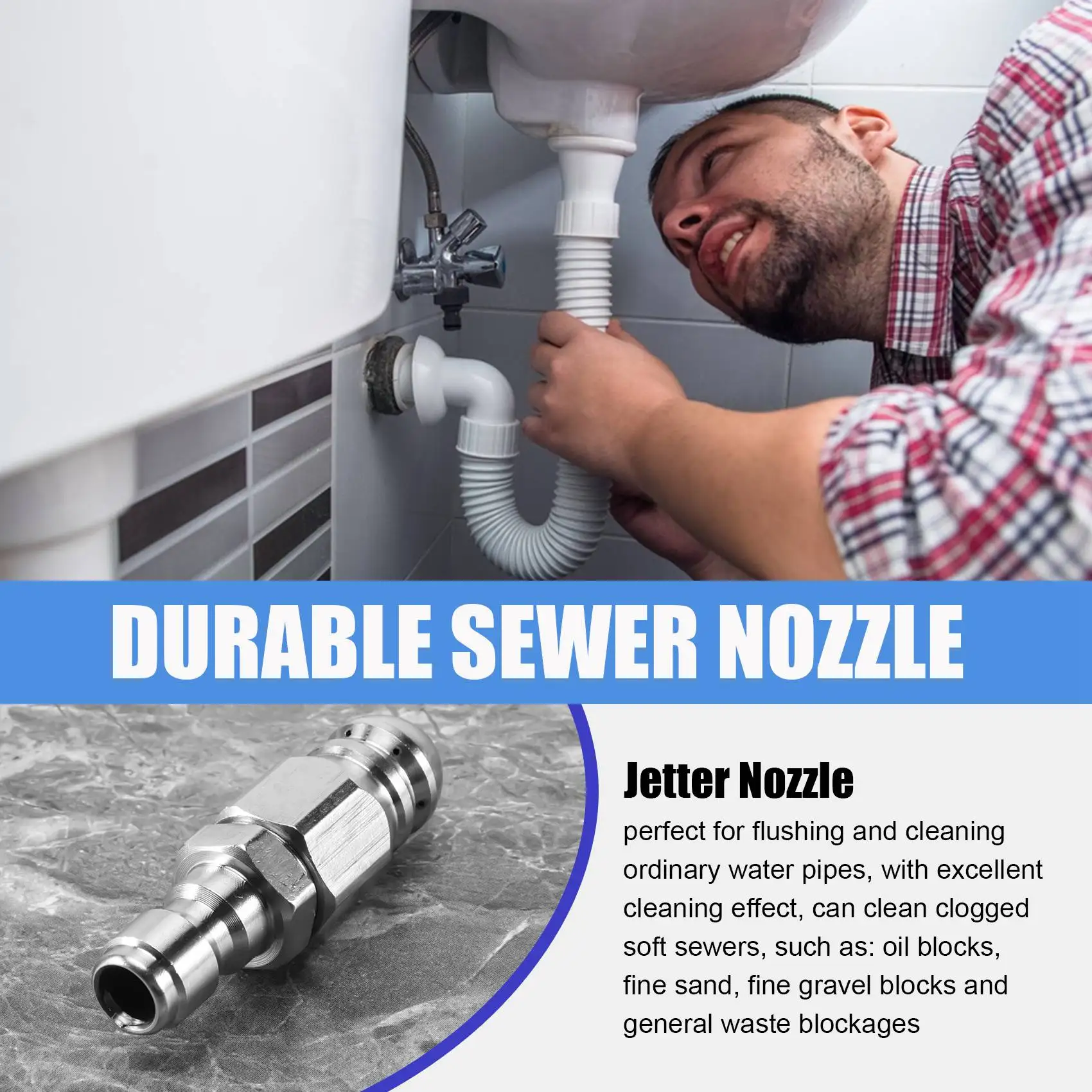 Насадка для мойки высокого давления сопло промывки канализации из нержавеющей