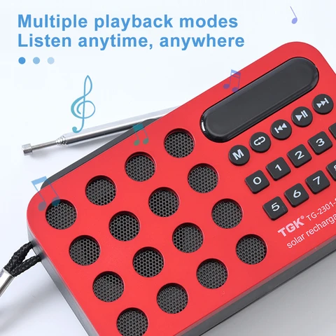 Мини-портативное карманное FM-радио BT с солнечной зарядкой/перезаряжаемой батареей, аварийное маленькое радио, встроенный динамик, MP3-плеер