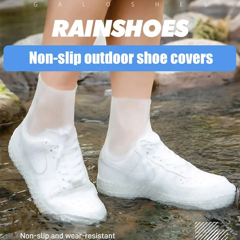 

Rainy day shoe covers Non-slip wear-resistant TPE rain boots outdoor mountaineering waterproof rain boots fashion mid-tube