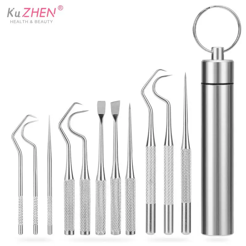 

1/3/5pcs/Set Reusable Toothpick With Holder Portable Stainless Steel Toothpick Bag For Outdoor Picnics Camping Oral Care Tools