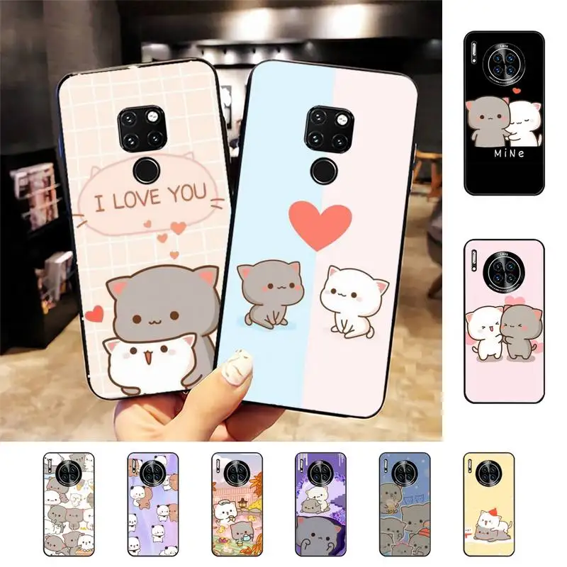 

Peach Mochi Cat Phone Case for Huawei Mate 20 10 9 40 30 lite pro X Nova 2 3i 7se