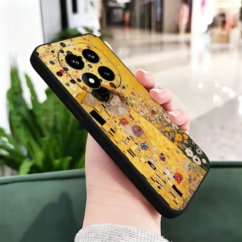 Фото Мягкий чехол для телефона с изображением поцелуя Густава Климта для Xiaomi Redmi Note 12 13 14 15 Pro Plus + 12S 11S 4G 11T 5G, черно-белый чехол для пары №3