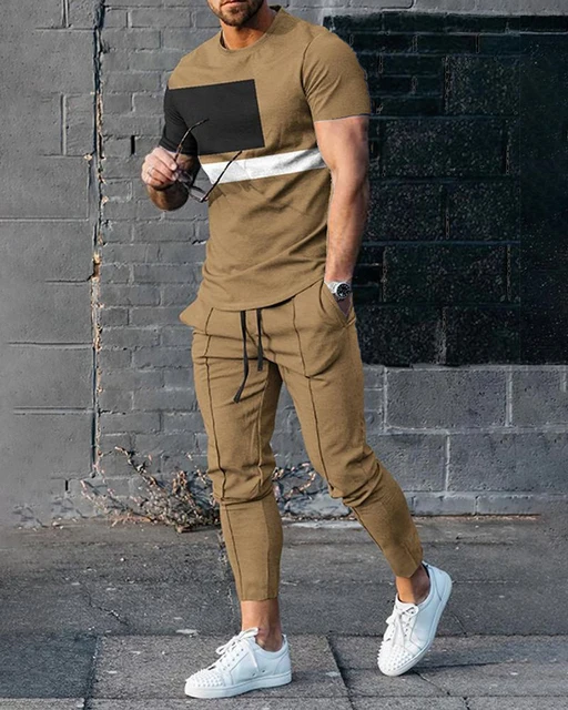 3D Printed Short Sleeve Suit Spring Men Tracksuit Set Jogger Clothing For Man Casual Tshirts+Trousers 2 Piece Outfits Streetwear