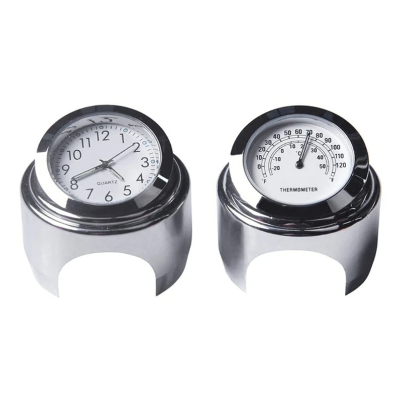 

25mm Motorcycle Handlebar Mount Clock Thermometer Waterproof Aluminum Watch