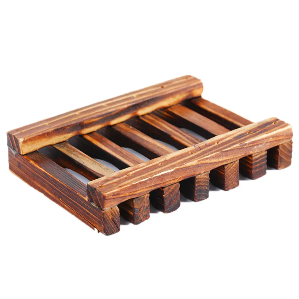 

3 pcs Portable Bamboo Wooden Soap Dish Shower Case Holder Container Storage Box