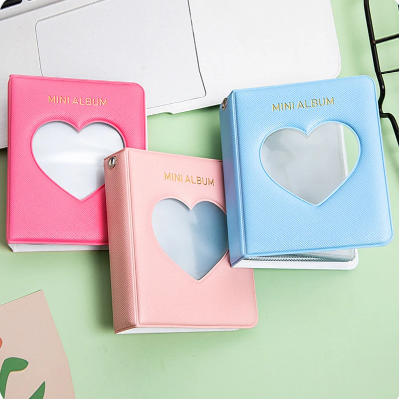 

3inch INS Photo Album Love Heart Hollow KPOP Photocards Album Credit Name Card Storage Holder Collect Book