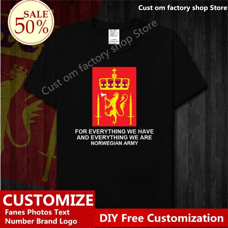 Норвежская армейская хлопковая футболка на заказ Джерси для фанатов самодельная