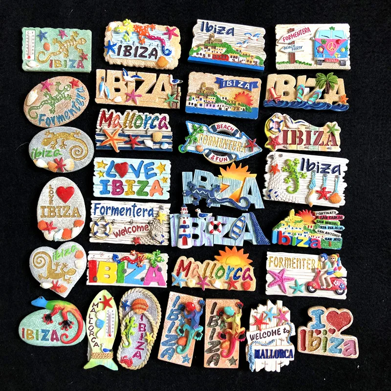 

Europe Spain IBIZA 3D Fridge Magnets Tourist Souvenir Decoration Articles Handicraft Magnetic Refrigerator Collection Gifts