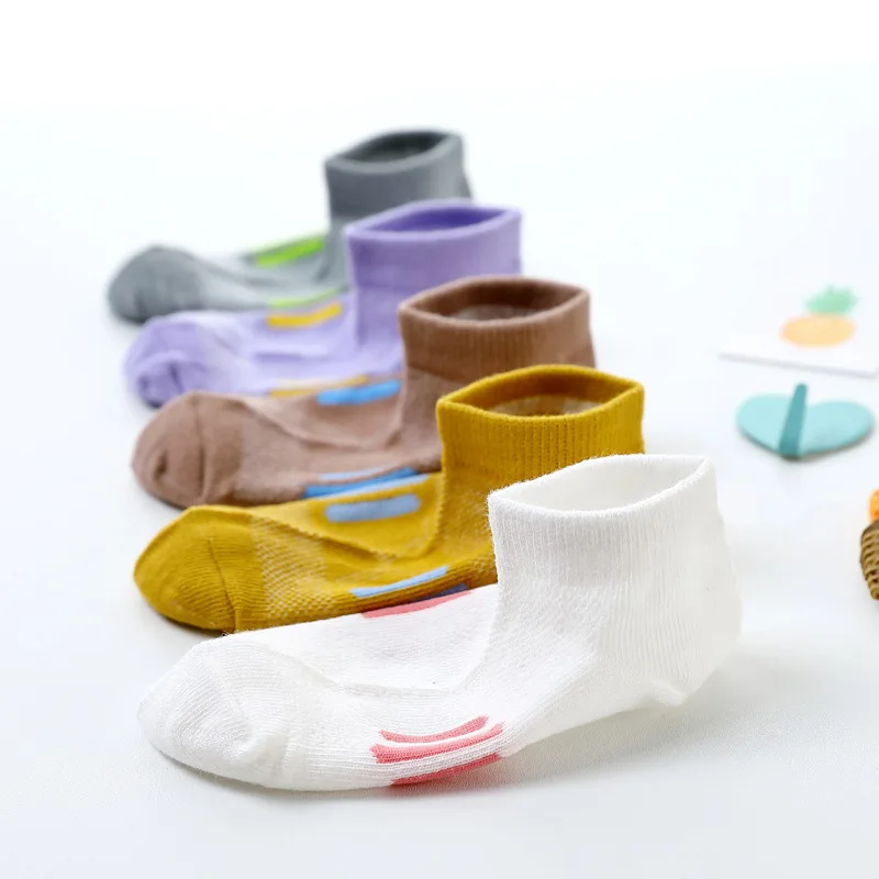 

5 Pairs/Lot Baby Kids Socks Summer Autumn Mesh Socks No Show Socks Kids Accessories For 1-16 Years Old Children Anti-skid Socks
