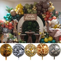 2pcs 22 inch 4d animal print balloon tiger giraffe foil balloons jungle safari theme birthday wedding party decor baby shower