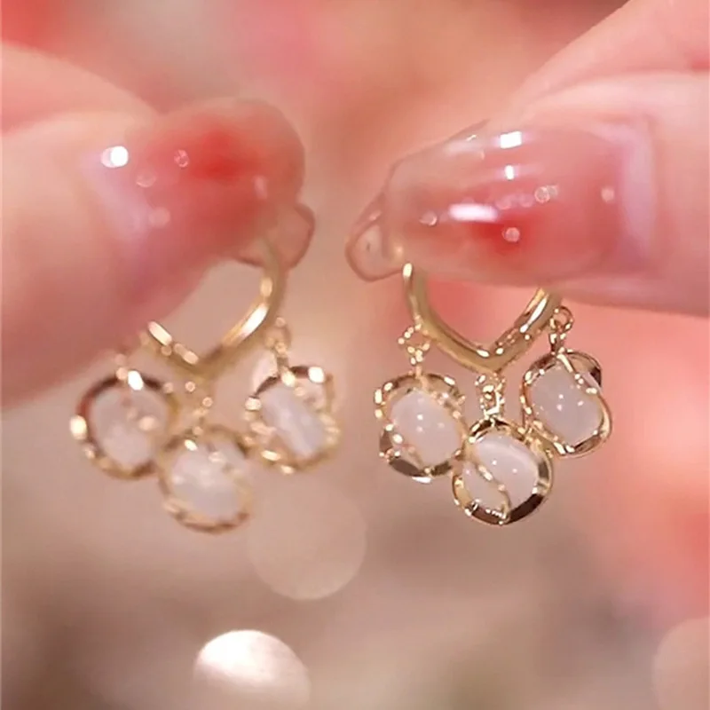 

Korean Version of The New Design Sense of Light Luxury Opal Earrings Women's 2022 New Trendy Temperament Earring Accessories