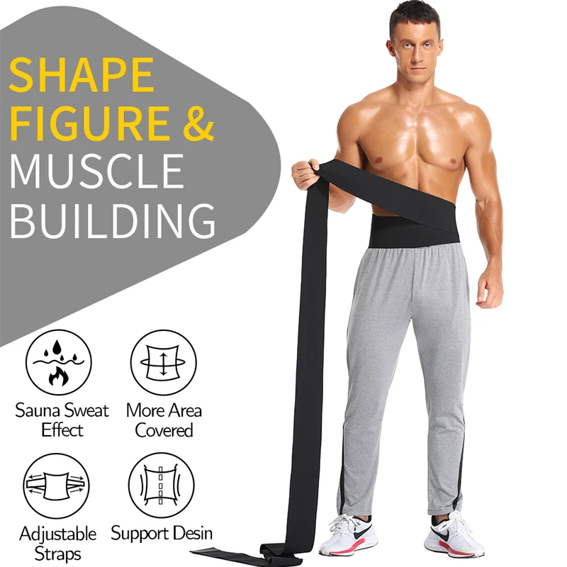 Waist Trimmer Belt for Men Snatch Bandage Wrap Abdomen Tummy Control Slim Belly Weight Loss Shapewear Body Shaper Trainer Bands