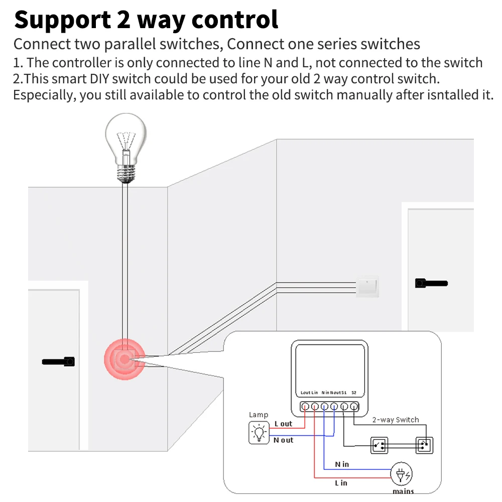 Умный мини-выключатель Zigbee светильник ель сделай сам с поддержкой Wi-Fi для умного