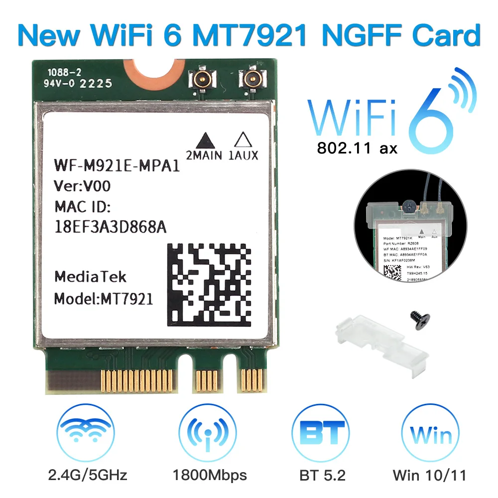 Wifi 6 mt7921. M.2 2230 wifi. mediatek wifi 6 mt7921 wireless lan card. mediatek wi-fi 6 mt7921 wireless lan card. mediatek wireless lan.