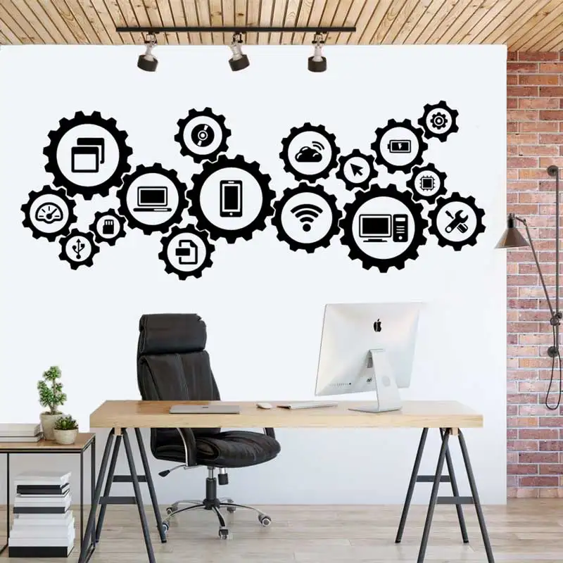 

Tech Technology Social Media Wall Decals Sticker Information Science Kids Room Playroom Office Classroom Decor
