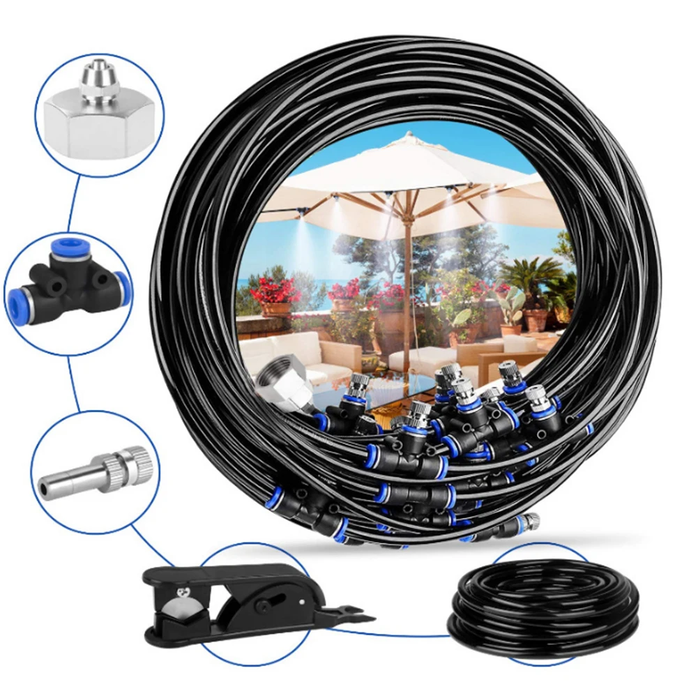 

1 Set Spray Fog Hose Watering Kit Mist Sprinkler Nozzle for Outdoor Garden Patio Plants Spray Fog Hose Watering Kit