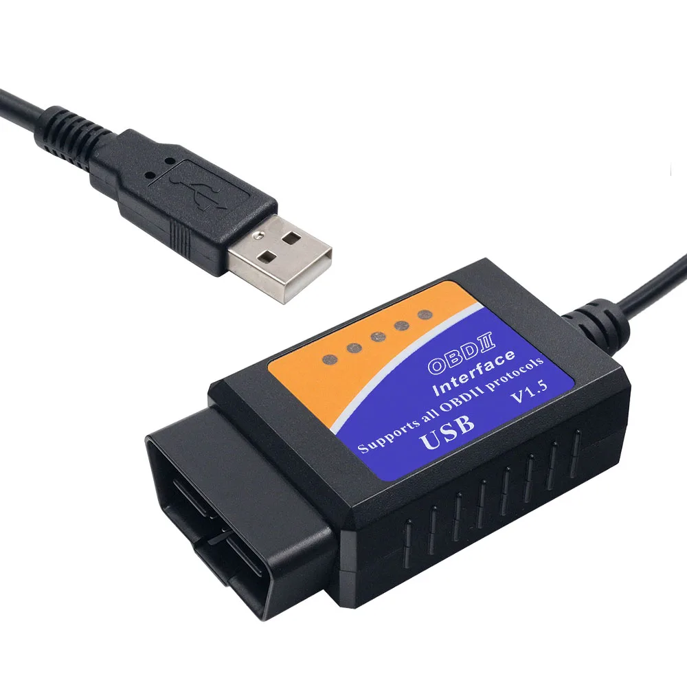 Автомобильный сканер ELM 327 USB V1.5 PIC18F25K80 чип OBDII ELM327 1 5 инструмент 16-контактный