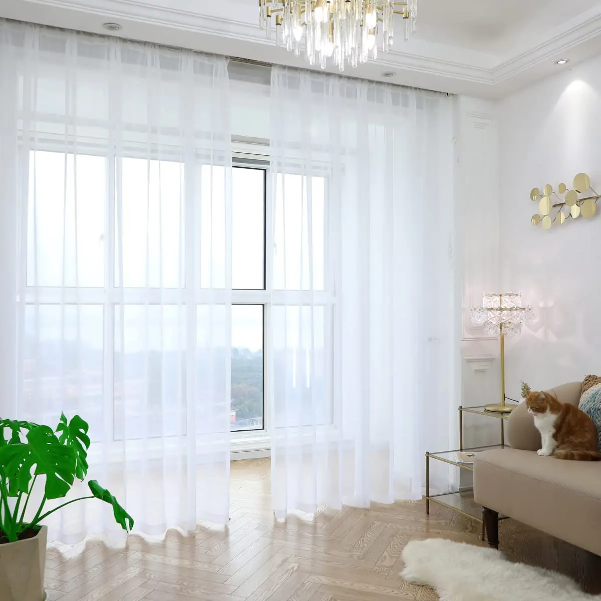 Solid White Tulle Sheer Window Curtains for Living Room the Bedroom Modern Voile Organza Fabric Drapes |
