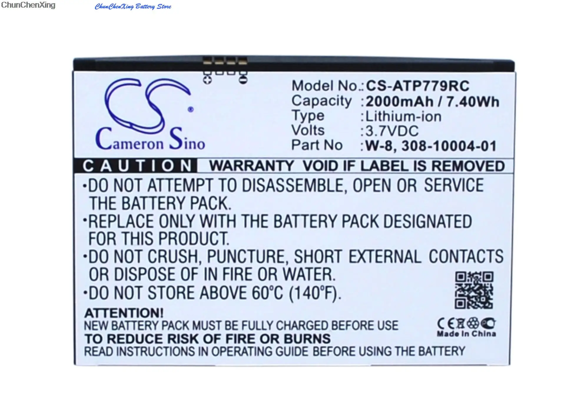 

Cameron Sino 2000mAh Battery 5200087, W-7, W-7a, W-8a for Netgear AC779S, AC790S, AirCard 779S, 790, 790s, Fuse 779, NTGR779ABB