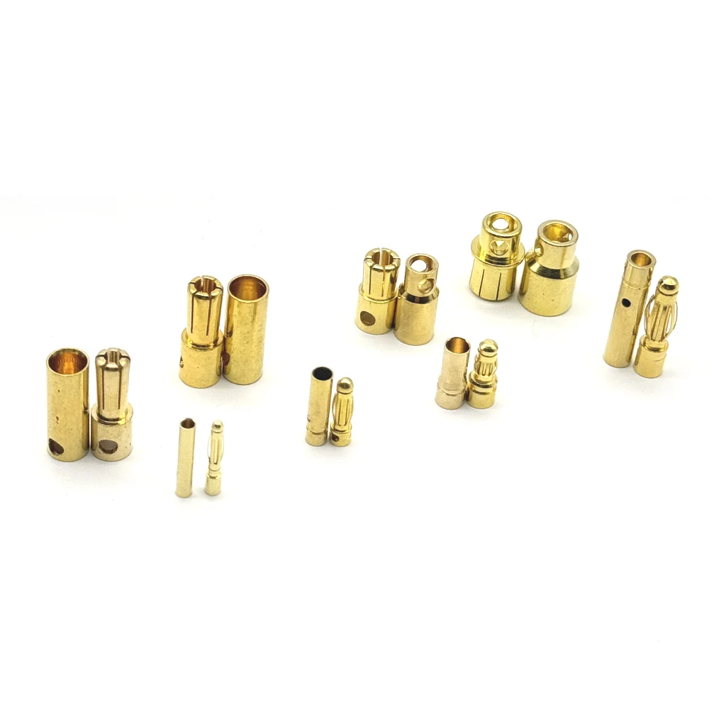 Позолоченная вилка-банан для аккумулятора RC 2 мм 3 5 4 6 8