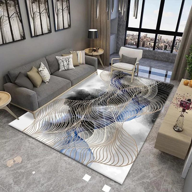 

Abstract Geometric Living Room Area Rug 3D Carpets Home Decor Room Mat Flannel Non-Slip Bedroom Kitchen Rugs Floormat Doormat