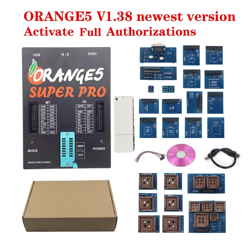 

Orange5 v1.38 Full License Function ECU Programmer Orange 5 Plus Universal Eeprom Adaptors Full Adapter Key Prog SRS Reset IMMO